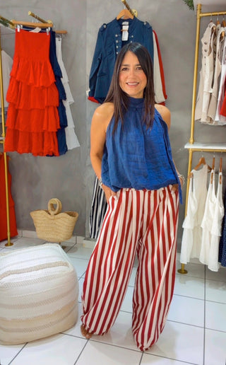 Striped Barrel Pant