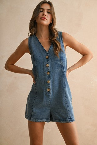 Stela Denim Romper