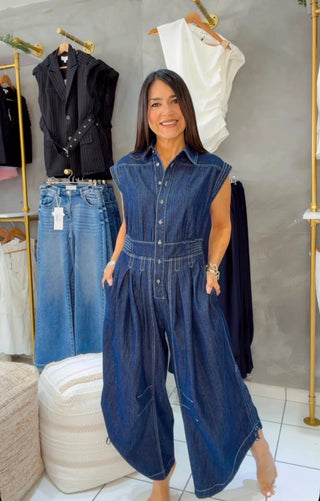 Kaeli Parachute Denim Jumpsuit