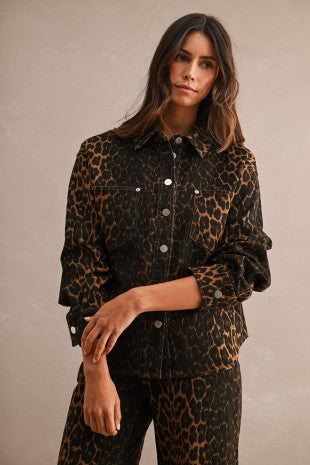 Leopard Denim Jacket
