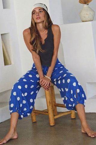 Azure Polka Balloon Pant