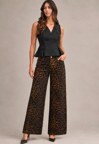 Leopard Denim Pant