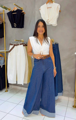 Palazzo Denim Pant