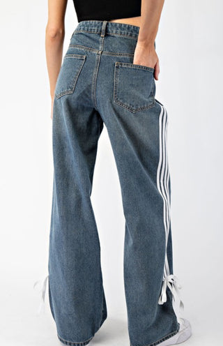Ribbon Side Denim Pant