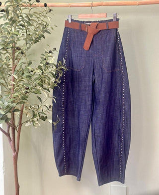 Nika Studs Denim Barrel