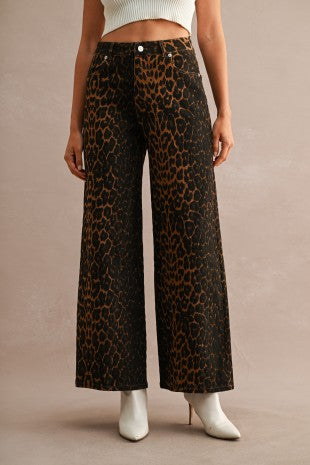 Leopard Denim Pant