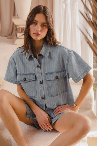 Indira Denim Short Set