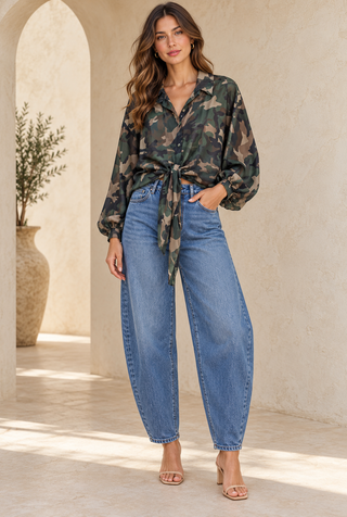 Gia Camo Top