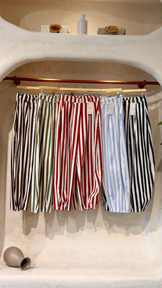 Striped Barrel Pant