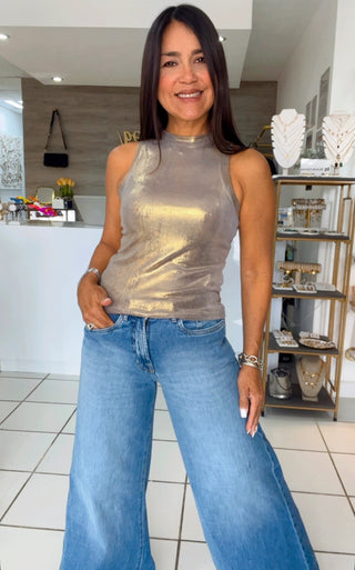 Gia Metallic Top