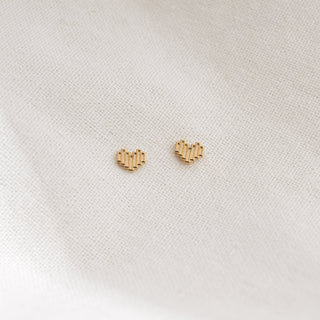 8bit Heart Stud Earrings