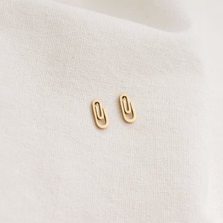 Paper Clip Stud Earrings