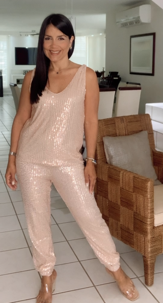 Sequin Jogger Pants